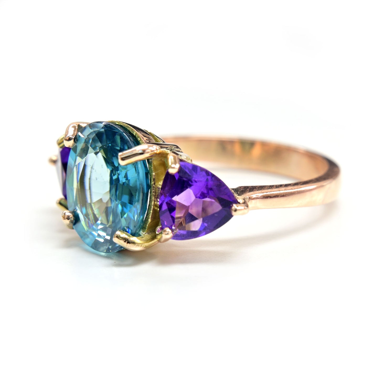 Blue zircon ring