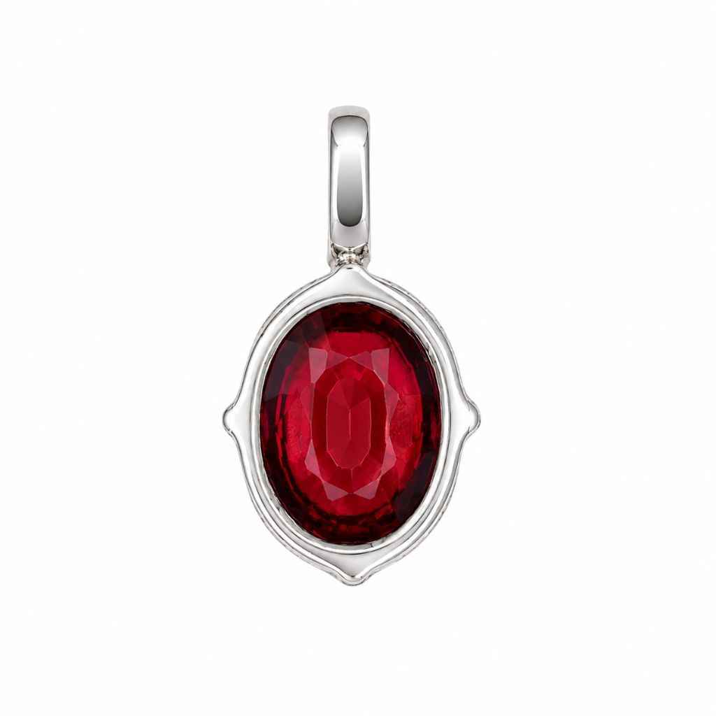 3.00 Carat Rhodolite Garnet Pendant in 925 Sterling Silver | Made in Chiang Mai, Thailand (Copy)