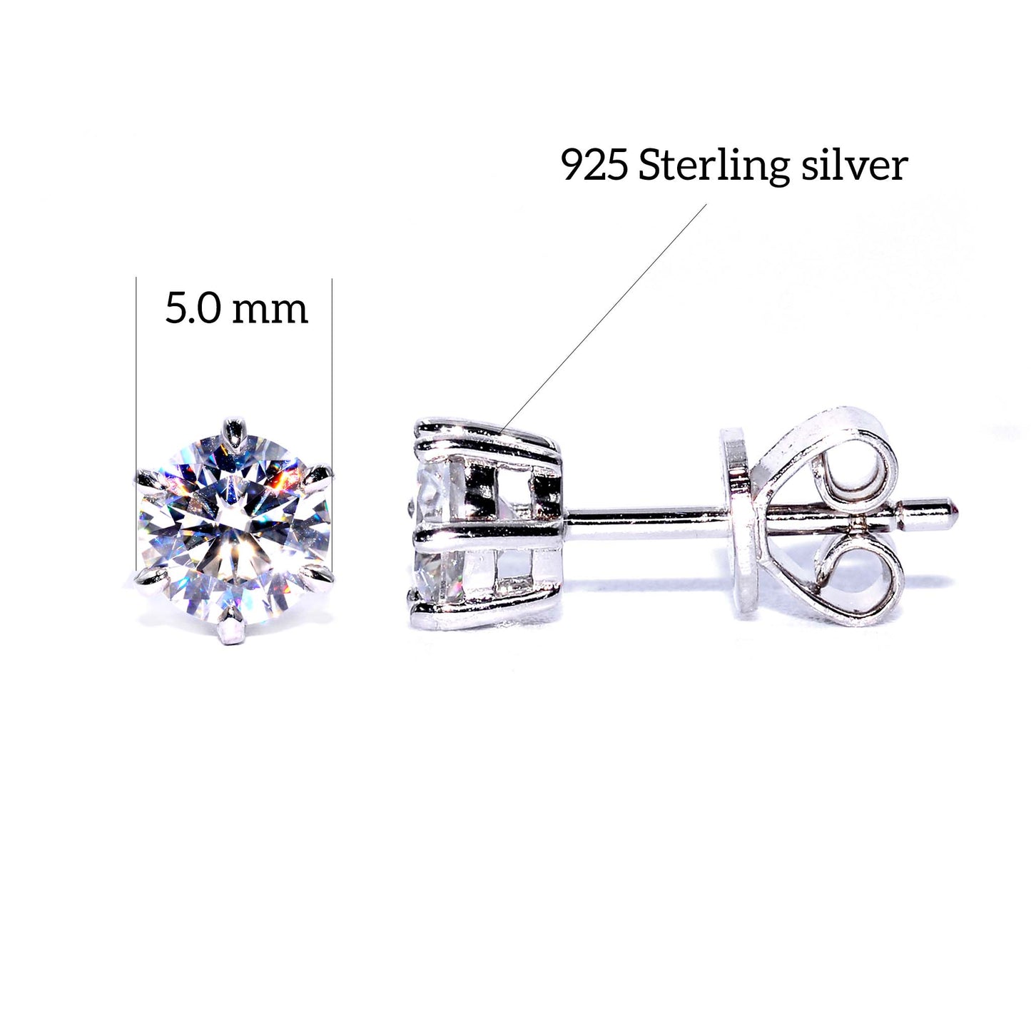 These versatile moissanite stud earrings are perfect for everyday wear or adding a touch of elegance to any evening look. They make a stunning gift for yourself or a cherished loved one.