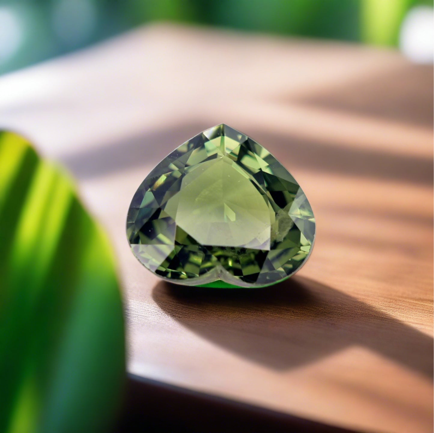 Thai green sapphire heart shape 4.02 carat size - Shiraz Jewelry