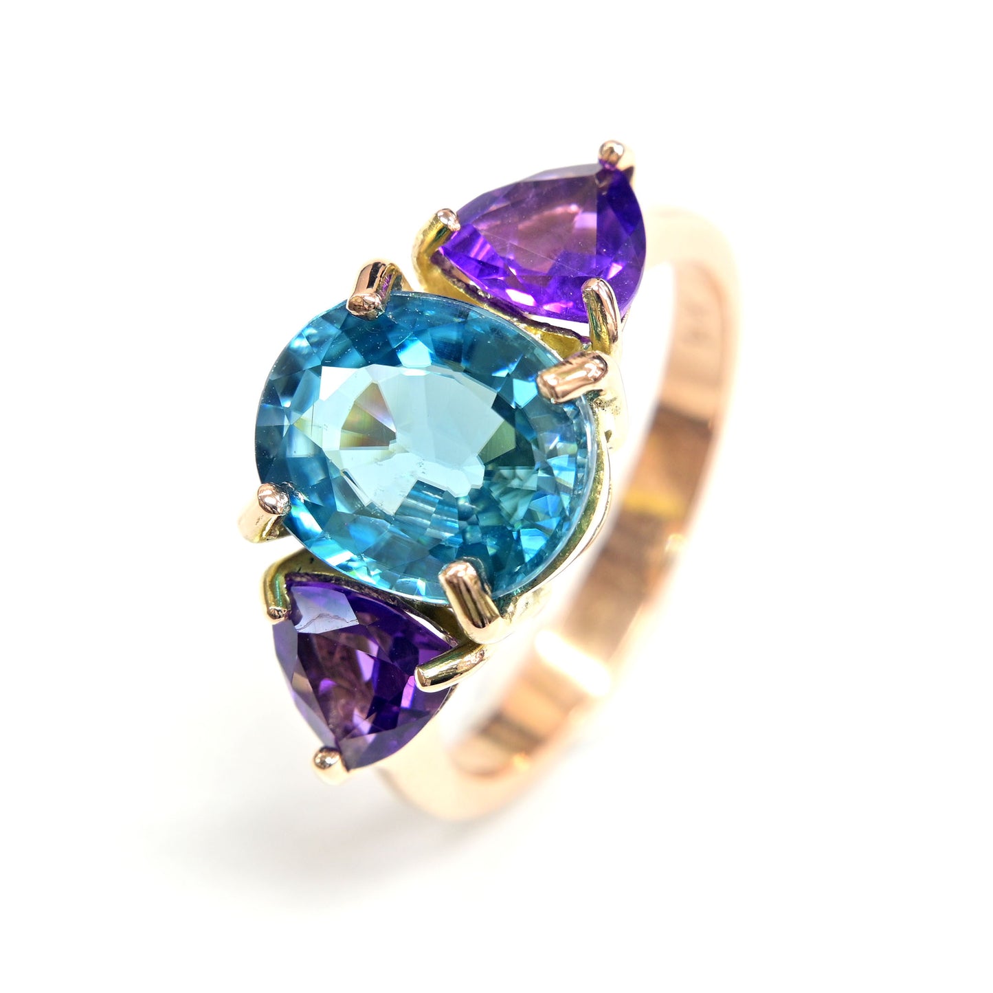 Natural Thai Blue Zircon ring