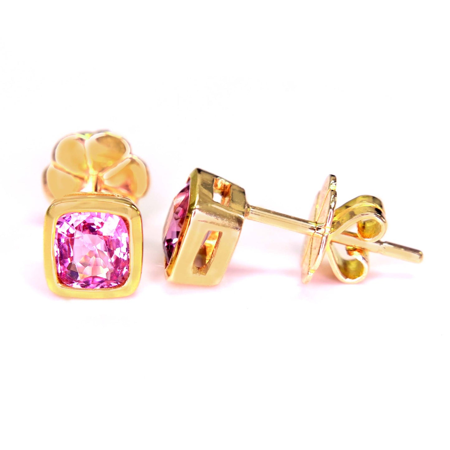 Spinel earrings set in 14k yellow gold - Shiraz Jewelry