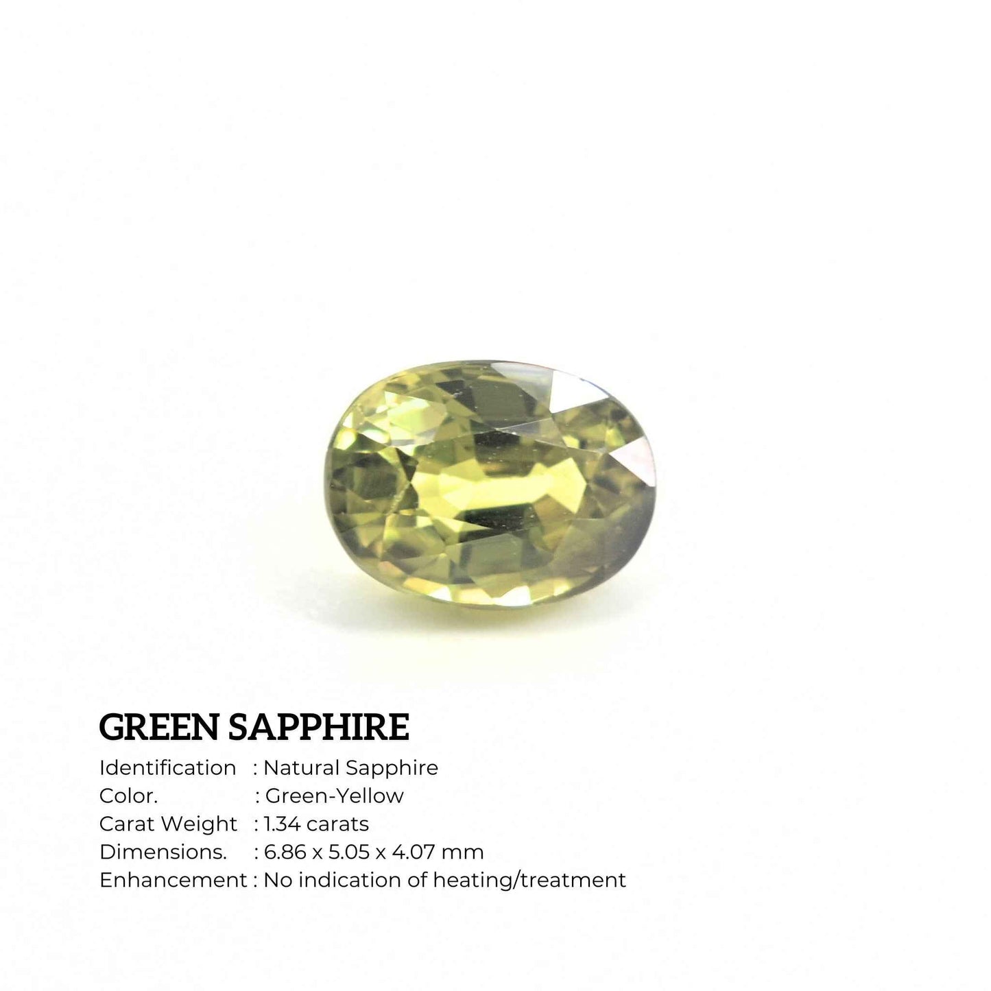 Unheated Natural Green Sapphire 1.34 Carat Oval Cut | Design Your Own Jewelry