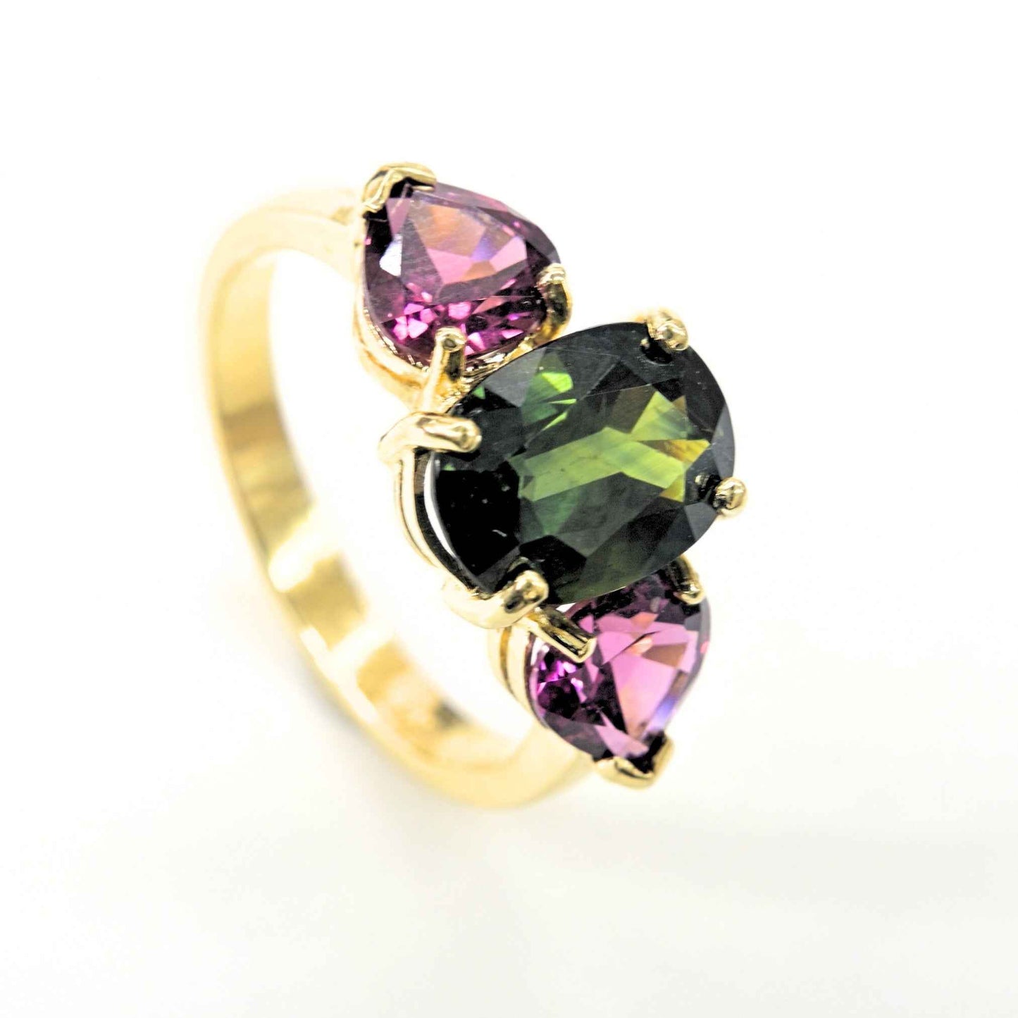 Enchanted Green Sapphire - Green Sapphire & Rhodolite in 18K Gold