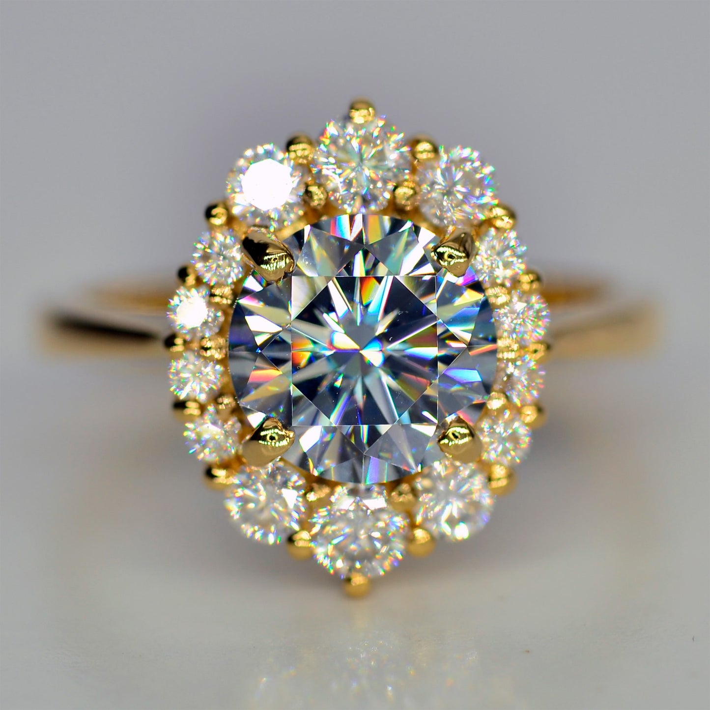 Classic art-deco moissanite ring - Shiraz Jewelry