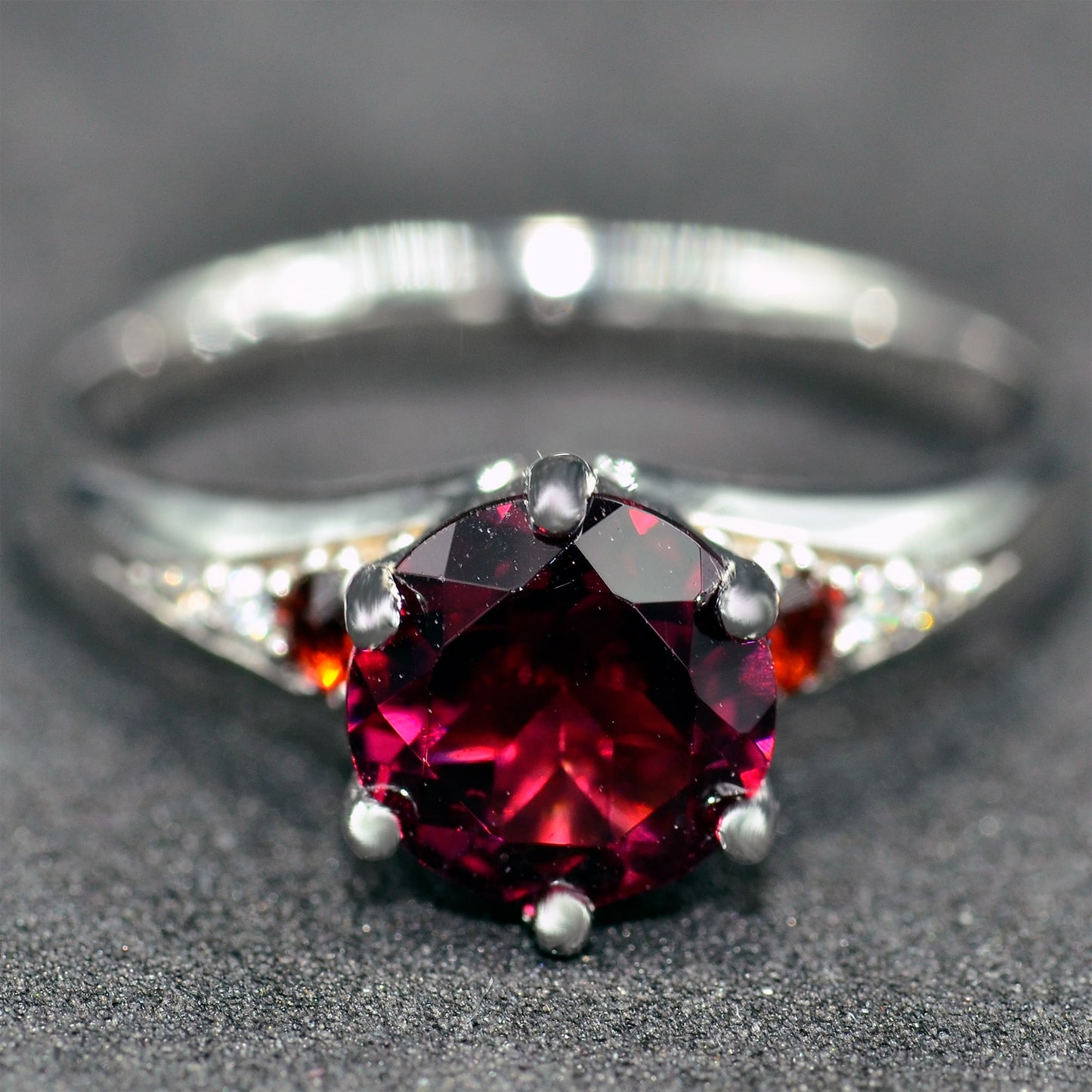 Natural garnet engagement ring - Shiraz Jewelry