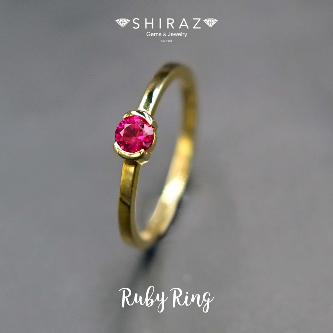 Pretty handmade ruby ring in 18k gold setting from Chiang Mai, Thailand