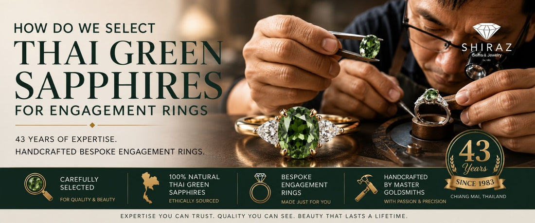 How do we select Thai green sapphires for engagement rings