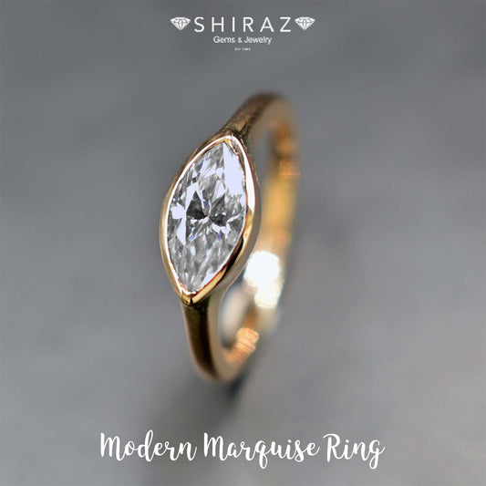Affordable modern marquise ring from Chiang Mai, Thailand