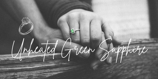 Unique green sapphire engagement ring for young couples