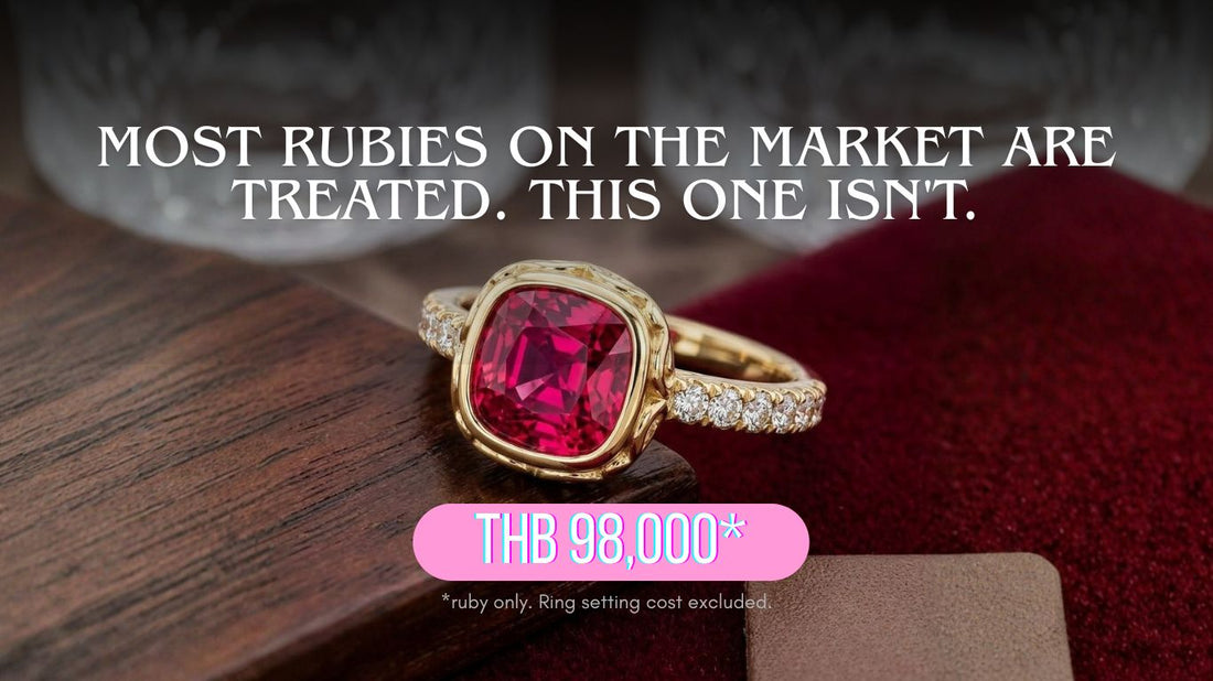 A 2.05 ct unheated cushion-cut Mozambique ruby—rare enough to collect, beautiful enough to propose with.