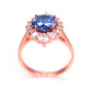 Beautiful handmade blue moissanite ring