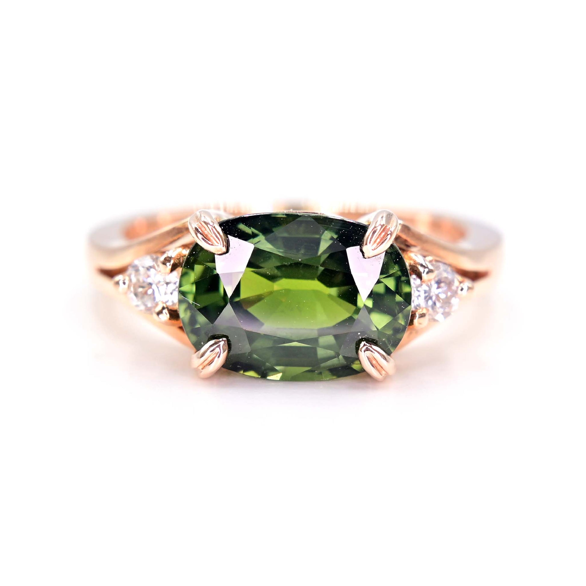 Forestgreen Sapphire Ring - Shiraz Jewelry