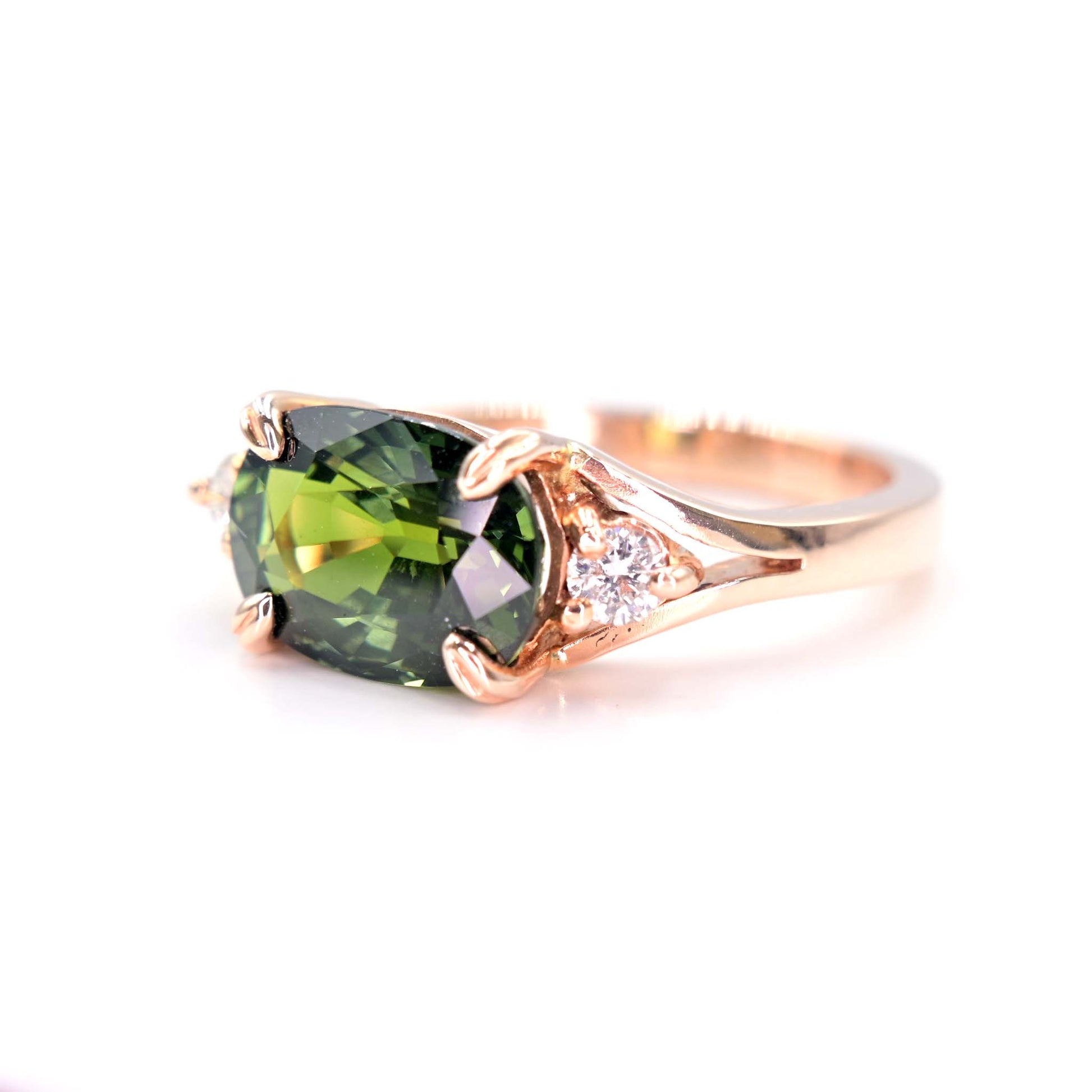 Forestgreen Sapphire Ring - Shiraz Jewelry