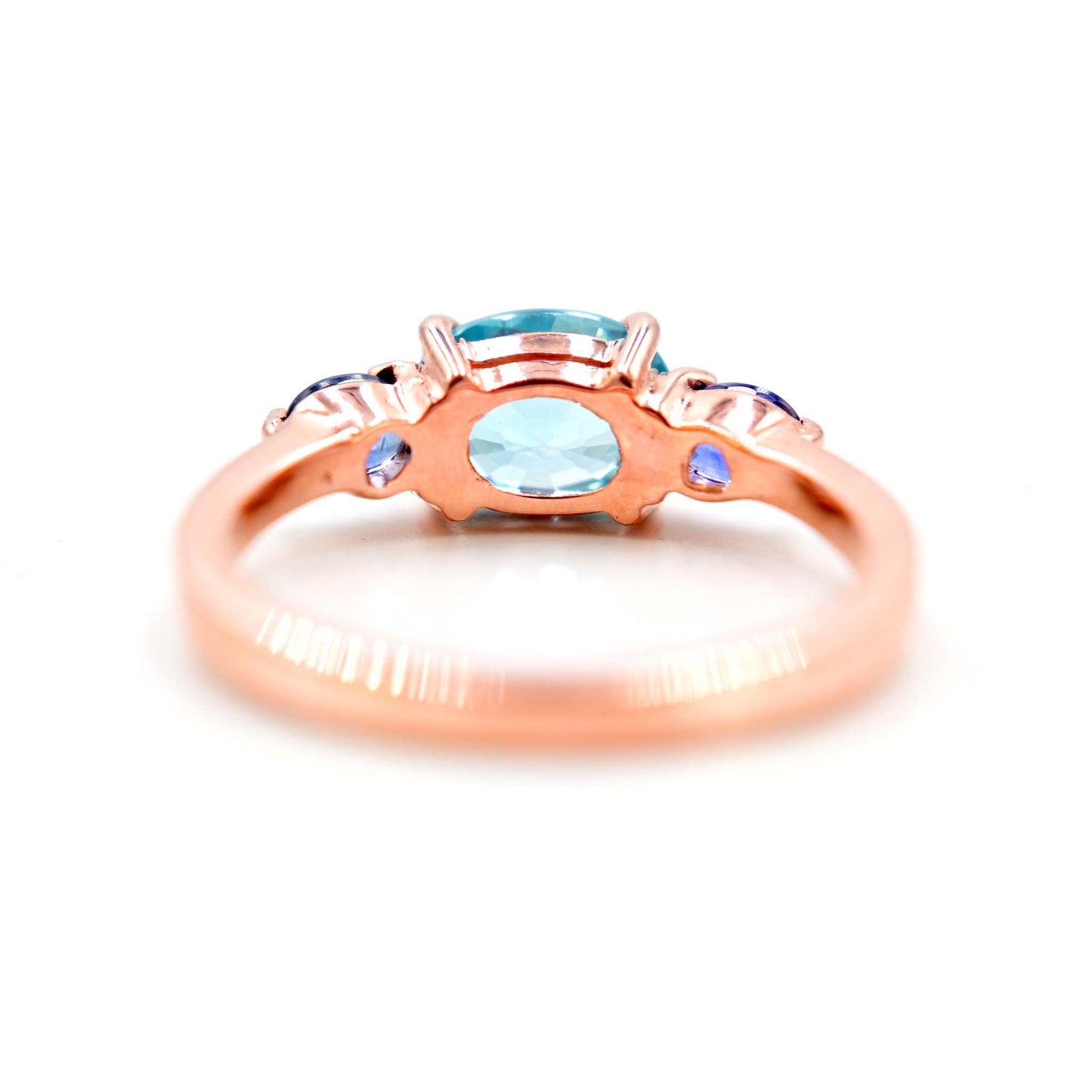 Back view of the Skylite Rose 14k ring. Handmade in Chiang Mai, Thailand