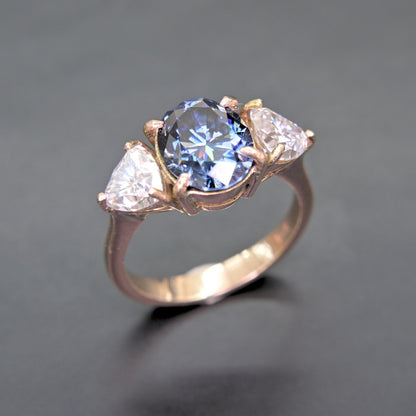 Handmade Chiang Mai Jewelry Blue Moissanite Ring