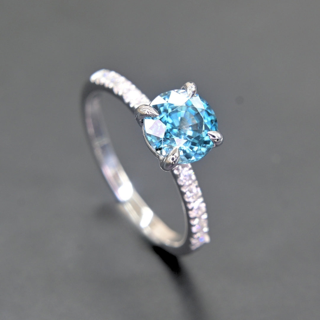 Shiraz Jewelry handmade blue zircon ring product photo