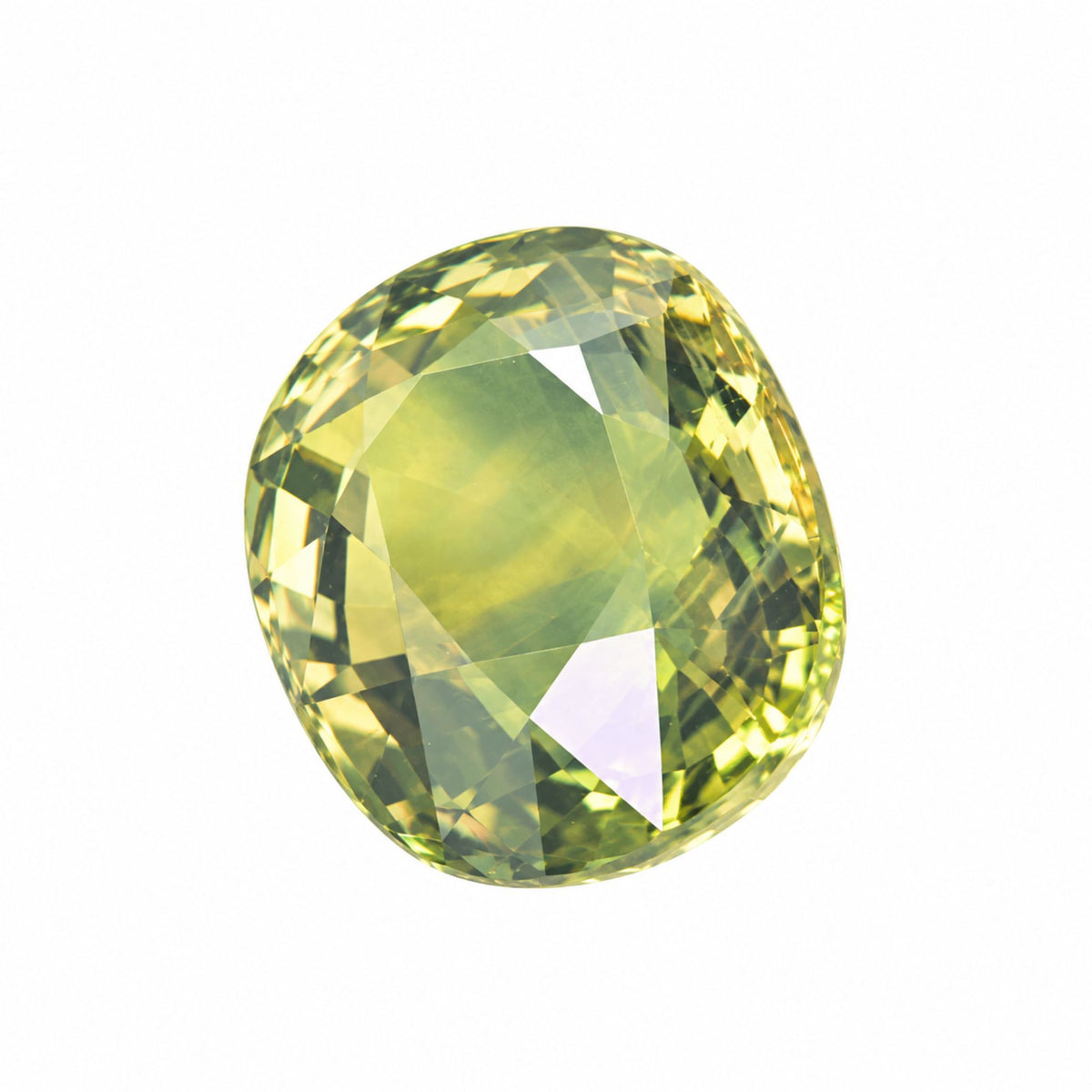 Vibrant 5.11ct unheated Thai green sapphire gemstone shown in natural sunlight