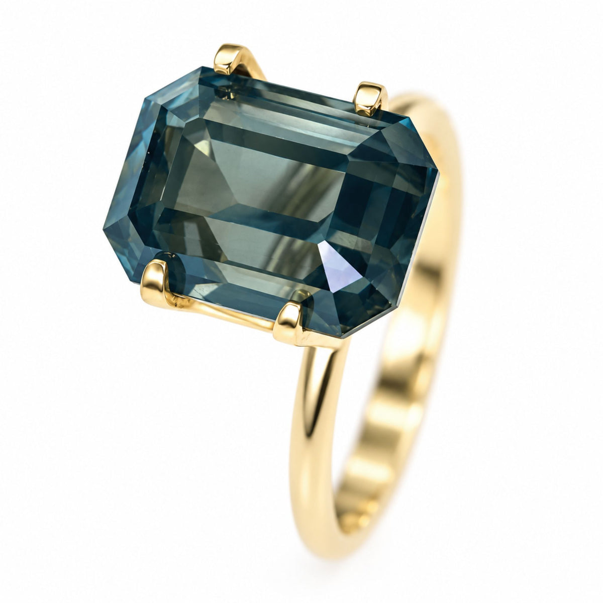 Natural untreated forest green sapphire gemstone 5.97 ct from Shiraz Jewelry
