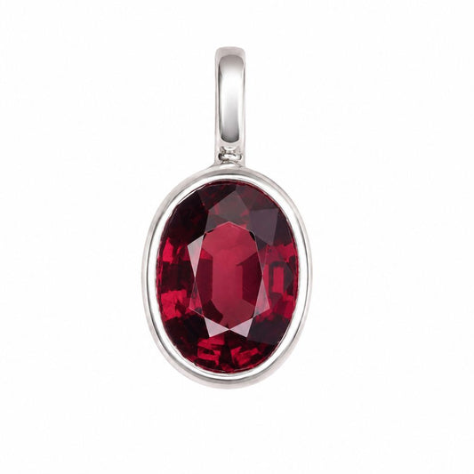Handcrafted 2.95 carat natural Rhodolite Garnet pendant in 925 sterling silver by Shiraz Jewelry, Chiang Mai.