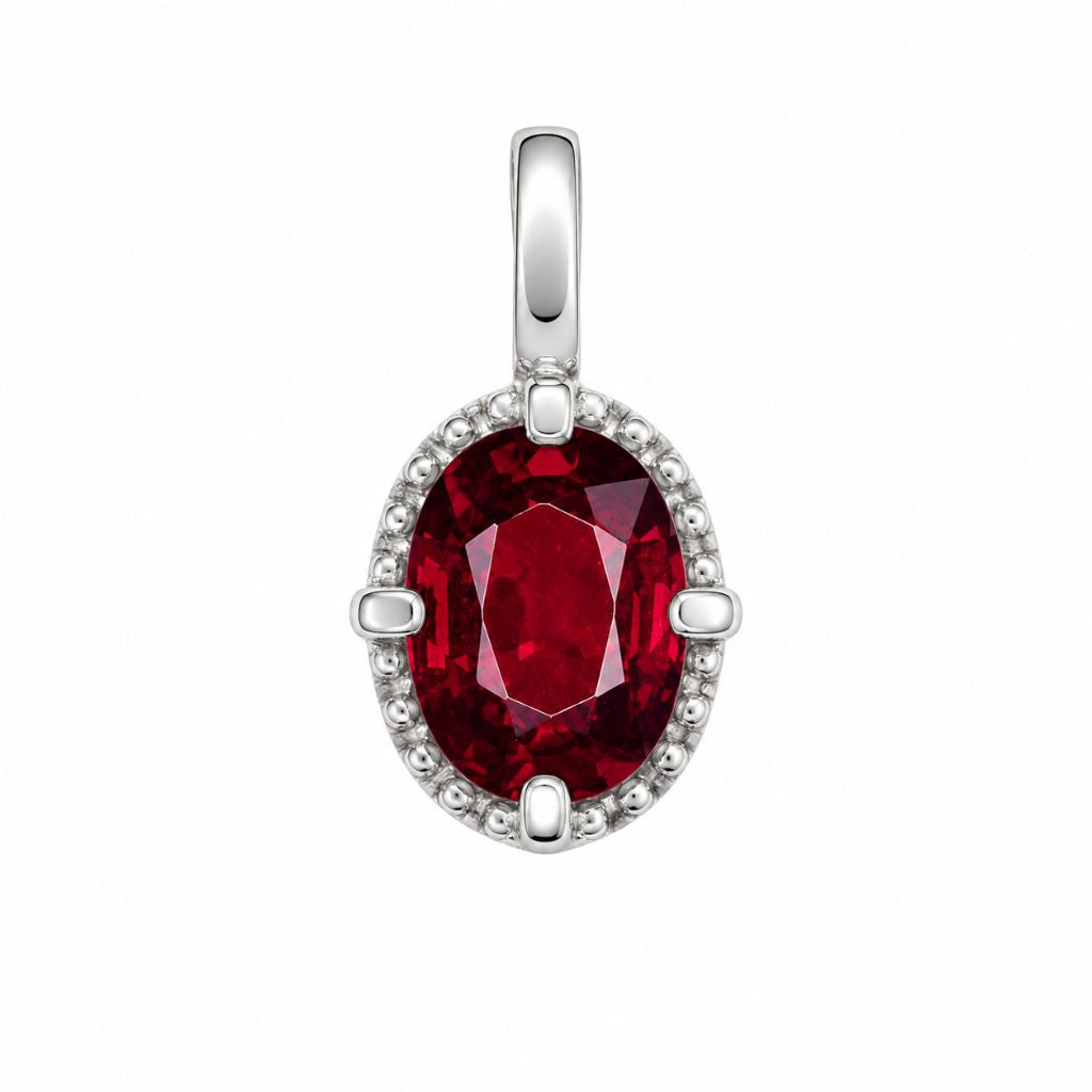 Artisan-made 925 sterling silver pendant featuring a natural 3.00 carat Rhodolite Garnet with a polished finish.