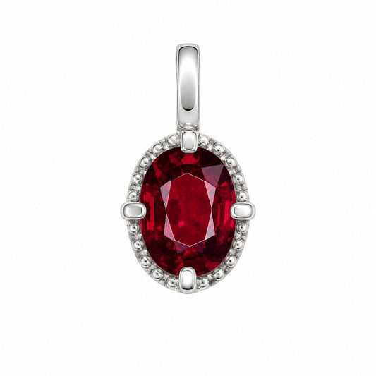 Artisan-made 925 sterling silver pendant featuring a natural 3.00 carat Rhodolite Garnet with a polished finish.