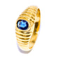 Handmade blue sapphire ring 18k yellow gold for men
