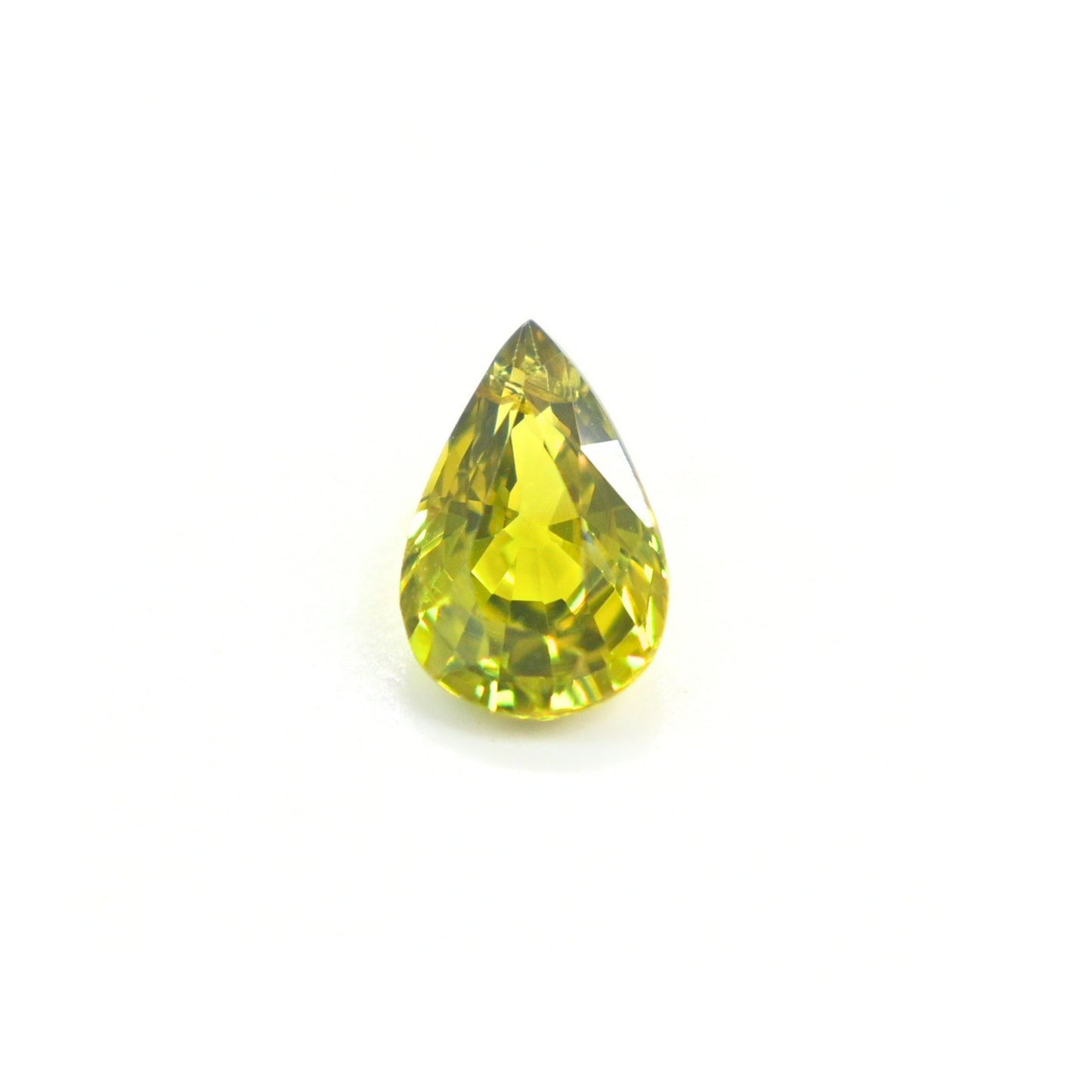 Natural 1.25 carat unheated pear-cut green sapphire loose gemstone from Thailand with vibrant mint green color for custom engagement rings.