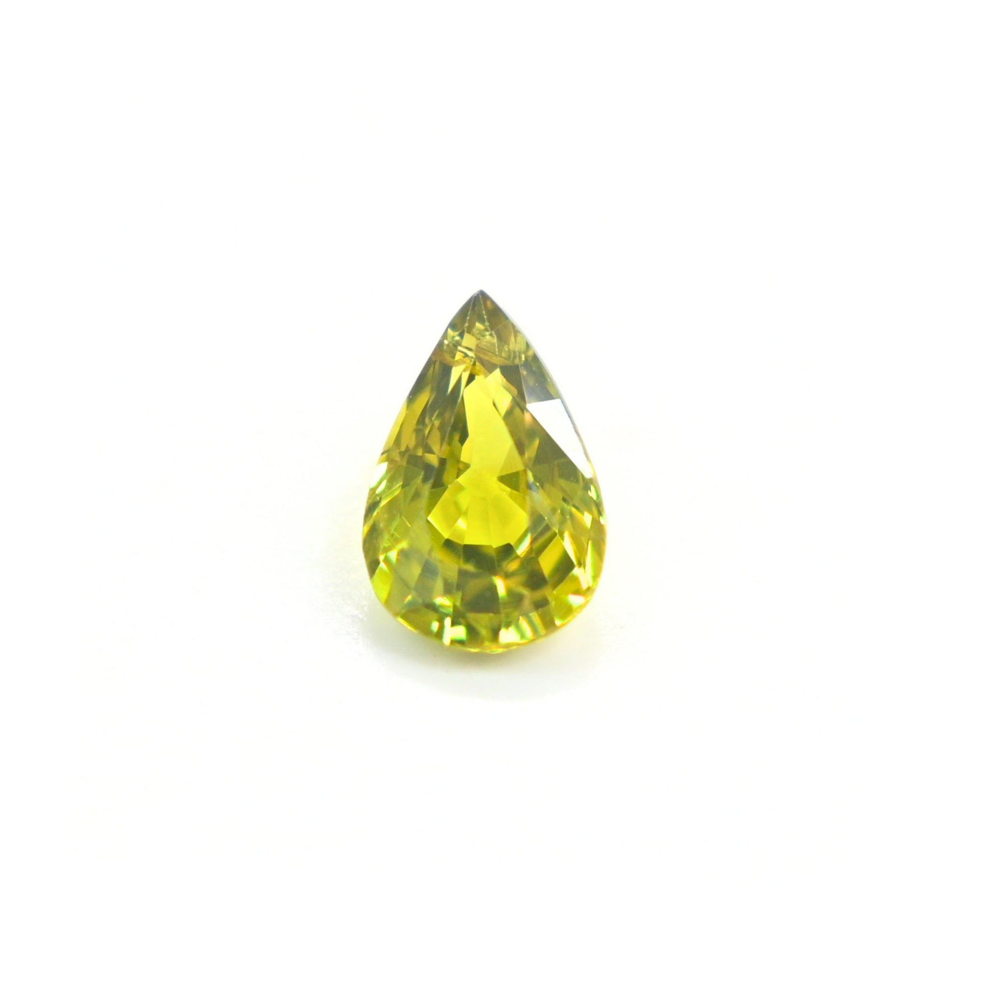 Natural 1.25 carat unheated pear-cut green sapphire loose gemstone from Thailand with vibrant mint green color for custom engagement rings.