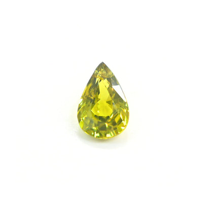 Natural 1.25 carat unheated pear-cut green sapphire loose gemstone from Thailand with vibrant mint green color for custom engagement rings.