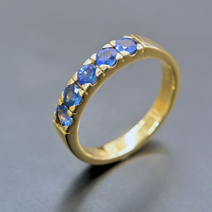 Luxury natural blue sapphire ring crafted in Chiang Mai Thailand