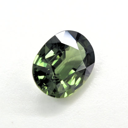 Oval cut 2.35 carat natural green sapphire mined in Thailand, very clean with excellent luster, loose gemstone for jewelry making.
