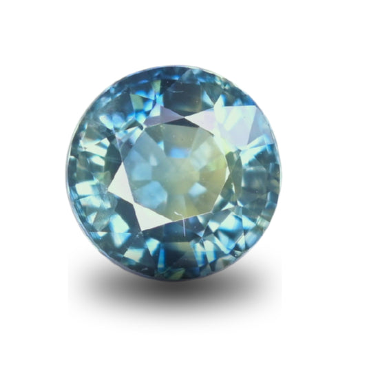 Natural unheated teal sapphire 2.05 carat round cut front view