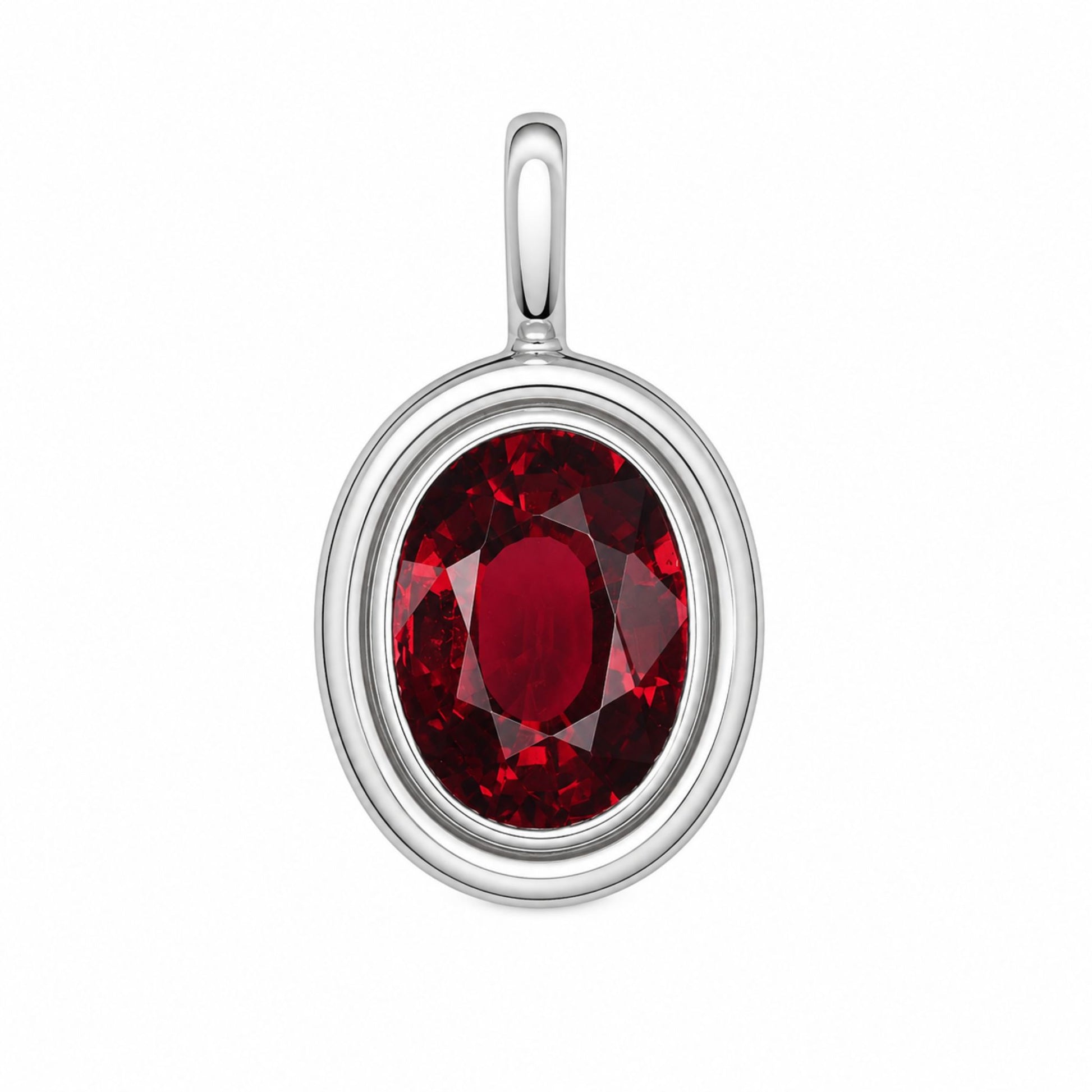 Handcrafted 3.02 carat natural rhodolite garnet pendant in 925 sterling silver, artisan-made in Chiang Mai, Thailand.