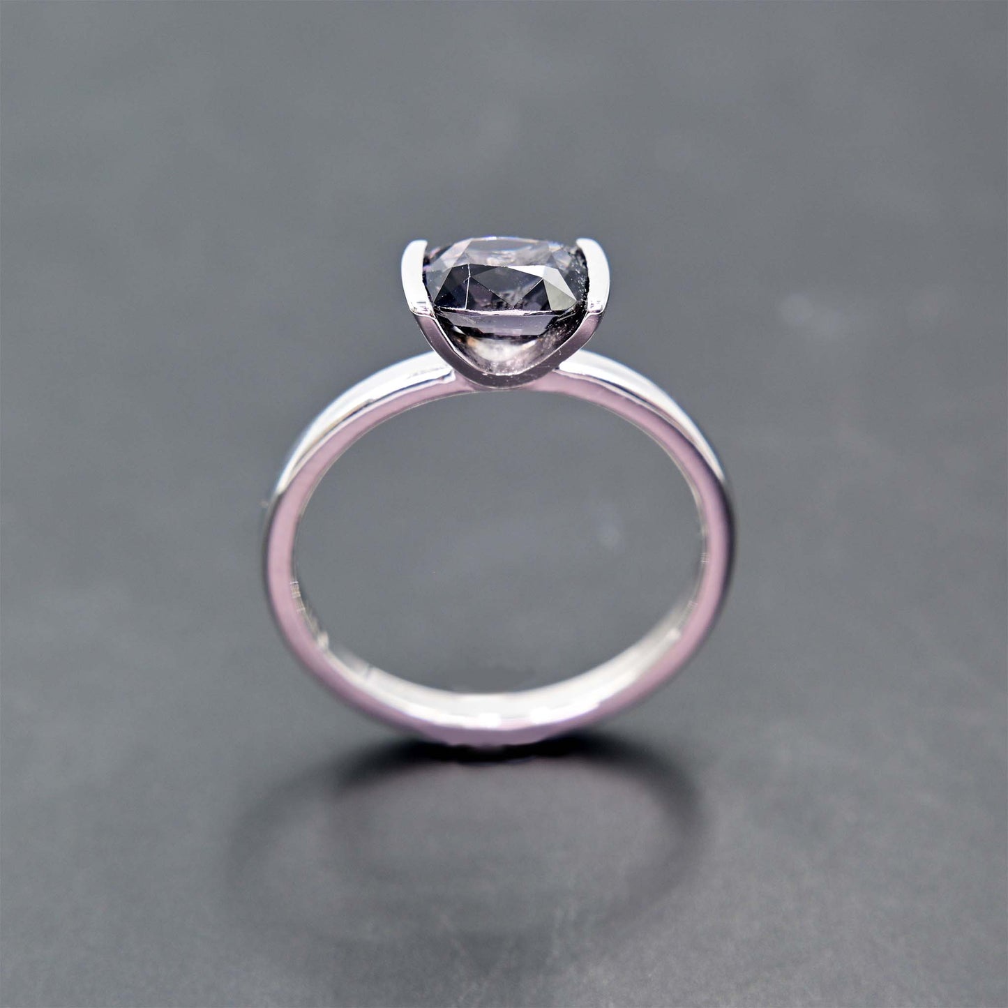 Grey-lilac Fusion Ring with Spinel and 14k white gold