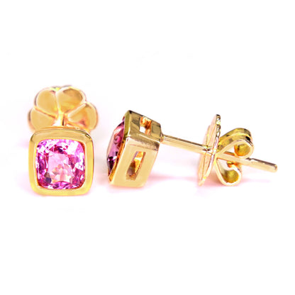 Spinel earrings set in 14k yellow gold - Shiraz Jewelry
