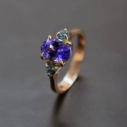 Tanzanite ring in rose gold available in Thailand