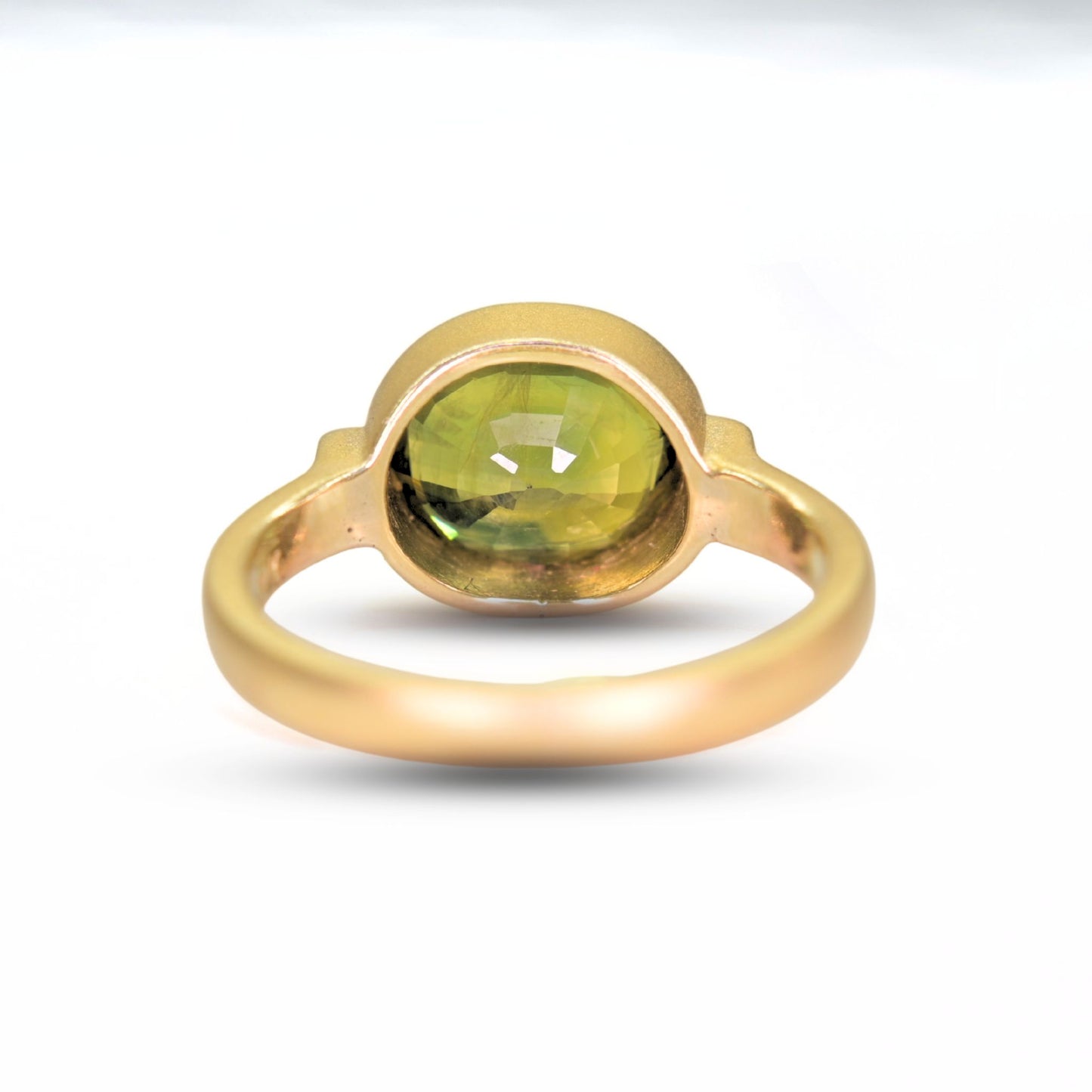 Green Sapphire engagement ring in 14K gold