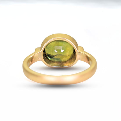 Green Sapphire engagement ring in 14K gold