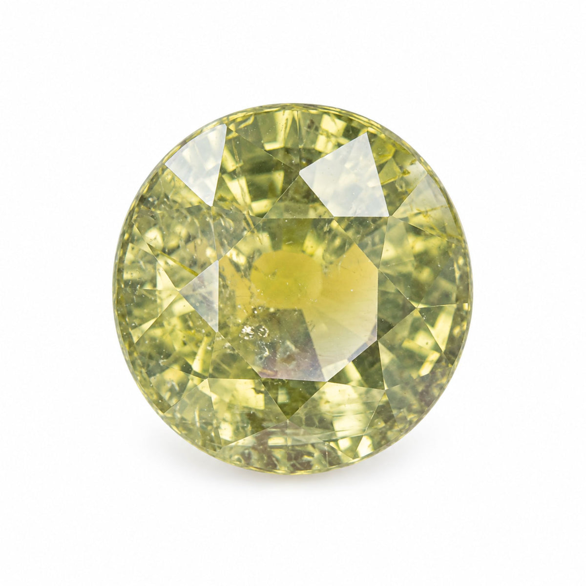 Round cut 3.06 ct unheated green sapphire gemstone
