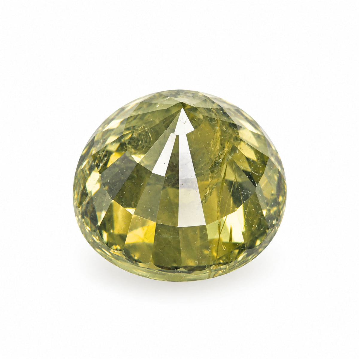 3.06 ct faceted green sapphire with natural inclusions
