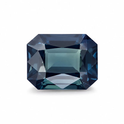 Unheated natural blue green sapphire 2.12 carat octagon cut loose gemstone
