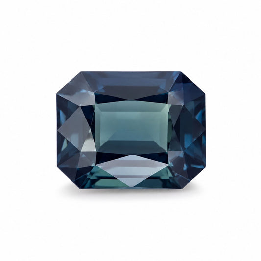 Unheated natural blue green sapphire 2.12 carat octagon cut loose gemstone