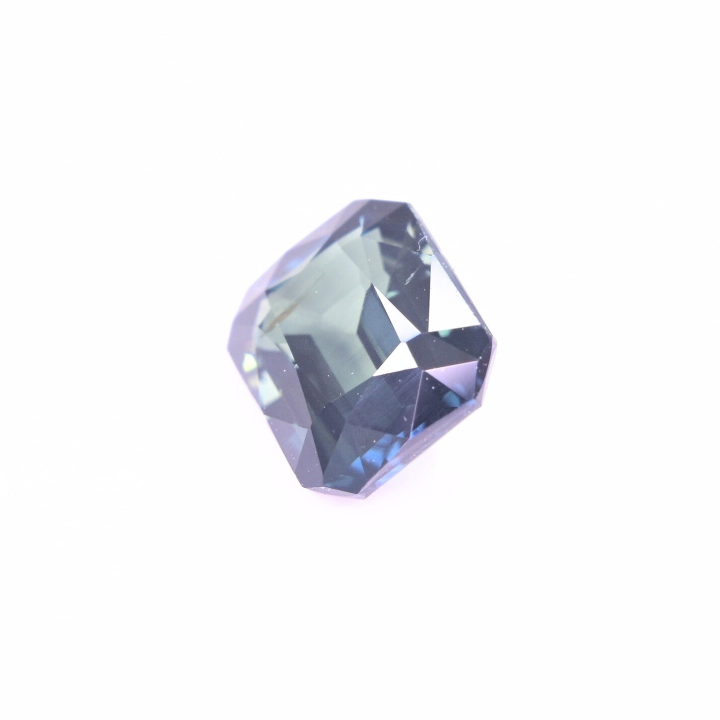 Natural unheated blue green sapphire emerald cut 2.12 carat