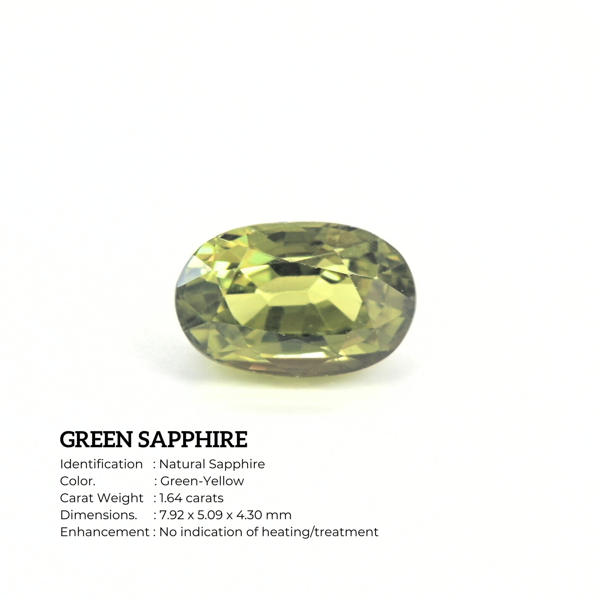 Loose unheated green sapphire gemstone oval cut close-up view
