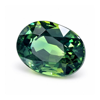 Natural unheated 3.04 carat green sapphire with rich forest green color from Thailand