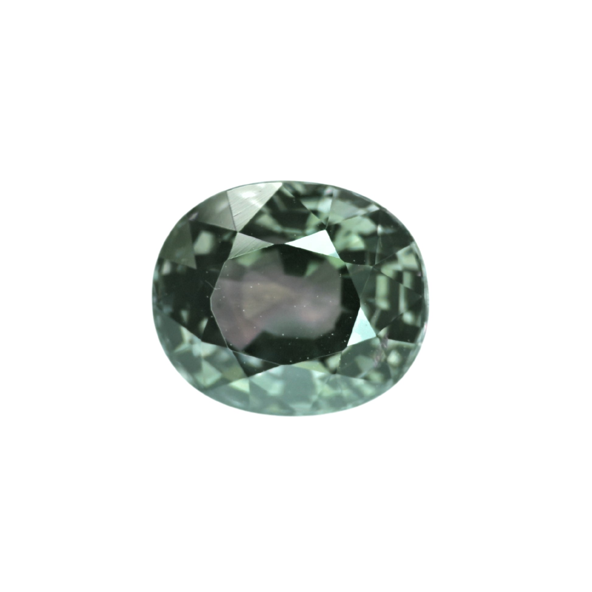 Unheated Thai green blue sapphire 3.21 carat oval cut loose gemstone