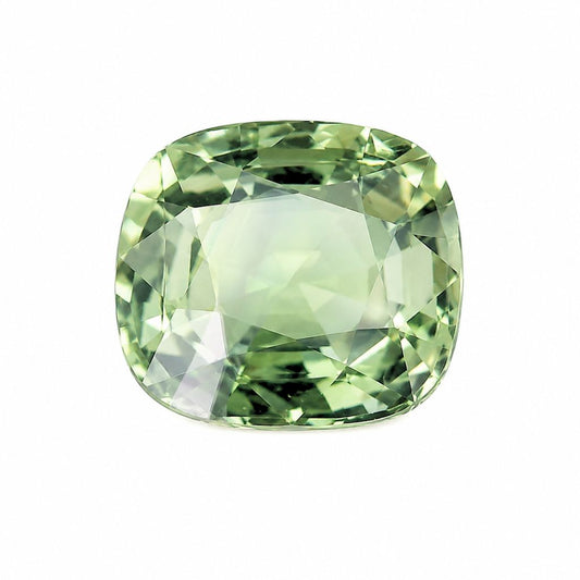 2.02 carat unheated mint green sapphire oval cut natural gemstone from Thailand