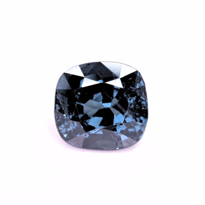 3.95 carat blue spinel cushion cut loose gemstone deep midnight blue
