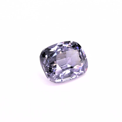 cushion cut spinel gemstone soft grey violet color high clarity detail